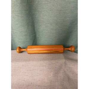 Vtg Tom Forten Signed Handcrafted Wooden Rolling Pin Rock Maple Hand Turned